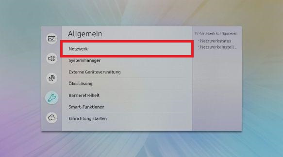 Samsung Smart QLED TV, drahtlose Internetverbindung herstellen
