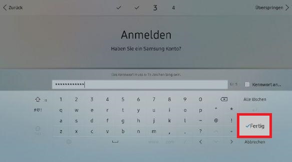 Samsung Smart QLED TV, drahtlose Internetverbindung herstellen