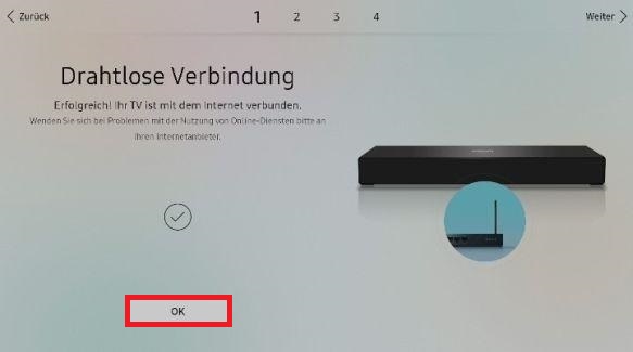 Samsung Smart QLED TV, drahtlose Internetverbindung herstellen