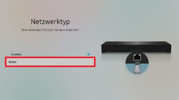 Samsung Smart QLED TV, drahtlose Internetverbindung herstellen