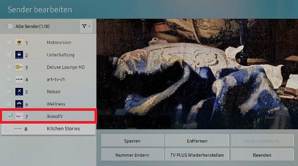 Samsung QLED Smart TV, Sender sortieren und entfernen