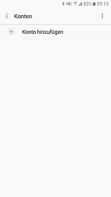 Google Account auf Samsung Galaxy A3 2017 einrichten, Konto hinzufügen