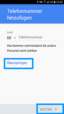 Samsung Galaxy A5 (2017), neues/vorhandenes Google Konto einrichten