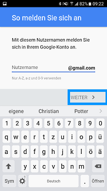 Samsung Galaxy S8/S8+, neues/vorhandenes Google Konto einrichten