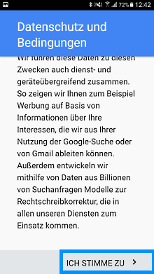 Samsung Galaxy S8/S8+, neues/vorhandenes Google Konto einrichten
