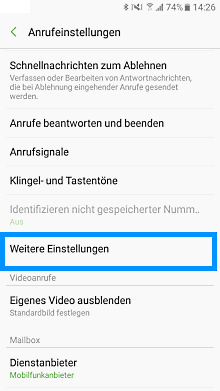 Samsung Galaxy A3 (2017), Rufumleitung einstellen oder deaktivieren