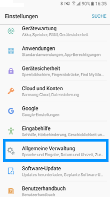 Samsung Galaxy A3 (2017), auf Werkseinstellungen zurücksetzen