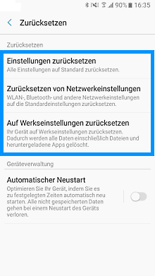 Samsung Galaxy S8/S8+ auf Werkseinstellungen zurücksetzen