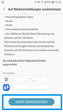 Samsung Galaxy S8/S8+ auf Werkseinstellungen zurücksetzen