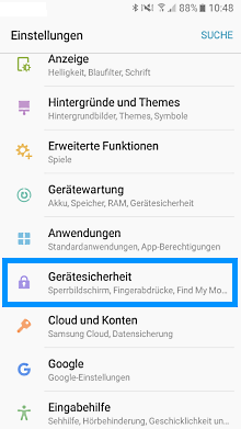 Samsung Galaxy A3 (2017), PIN einrichten