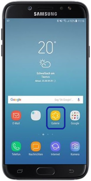 gelöschte Bilder auf Samsung Galaxy wiederherstellen, Startbildschirm