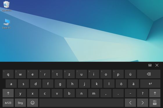 Layout der Bildschirmtastatur von einem Samsung Galaxy Book ändern, Standardlayout