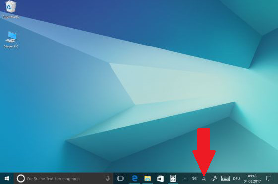 Galaxy Book mit Internet verbinden, WLAN-Symbol
