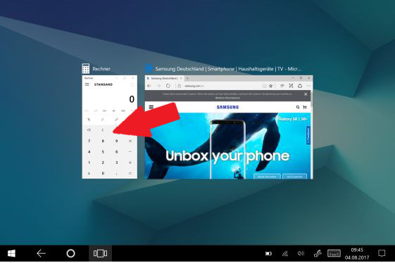 Galaxy Book geteilte Bildschirmansicht, Schritt 2