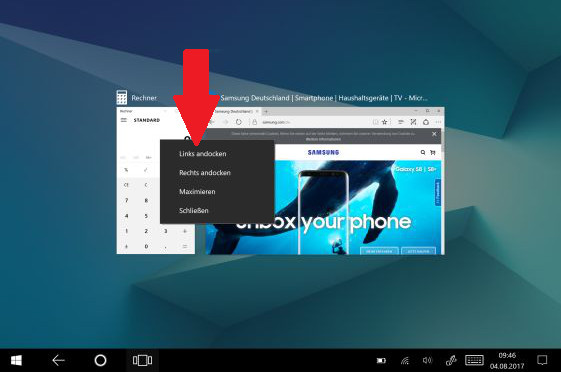 Galaxy Book geteilte Bildschirmansicht, Schritt 3