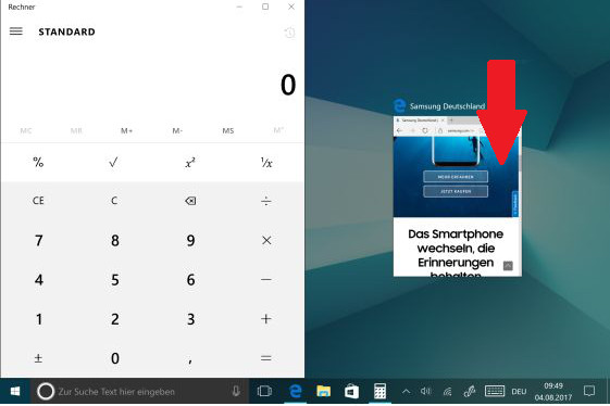 Galaxy Book geteilte Bildschirmansicht, Schritt 4