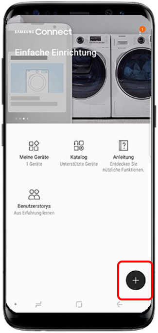 Bild von QLED TV auf Samsung Smartphone streamen, Plus-Symbol