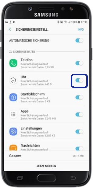 Wie erstelle ich ein Backup mit Samsung Cloud?