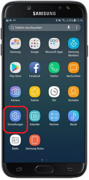 Backup aus Samsung Cloud aufspielen, Einstellungen