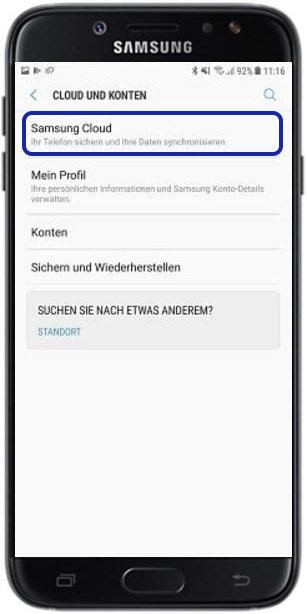 Backup aus Samsung Cloud aufspielen, Samsung Cloud