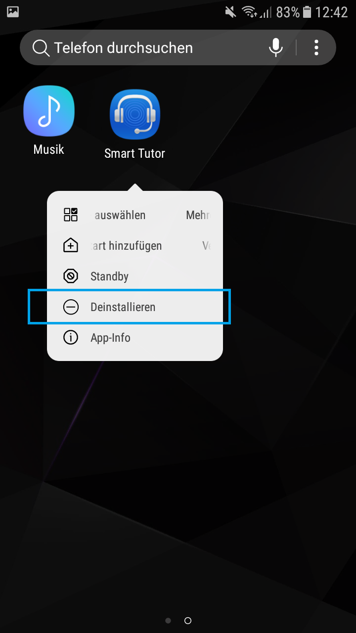 Apps bei Samsung-Galaxy Note8 deinstallieren