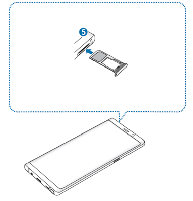 Kartenhalter in Samsung Galaxy Note8 wieder einsetzen