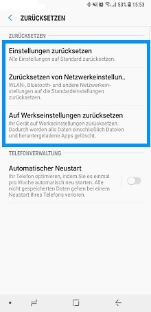 Wie kann ich mein Galaxy Note8 zurücksetzen?