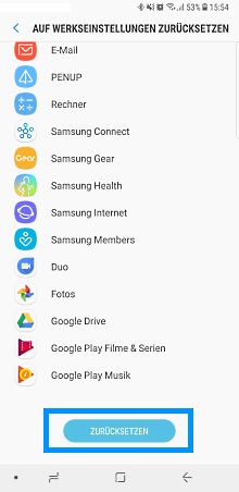 Wie kann ich mein Galaxy Note8 zurücksetzen?