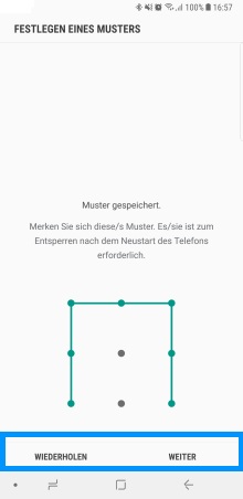 Mustersperre auf Samsung Galaxy Note8 festlegen
