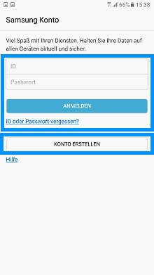 Samsung Galaxy Note 8, Sicherer Ordner, Konto erstellen