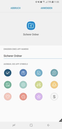 Samsung Galaxy Note 8, Sicherer Ordner, Namen ändern