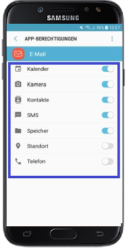 Wie kann ich die App-Berechtigungen bei meinem Galaxy J5 (2017) DUOS ändern?