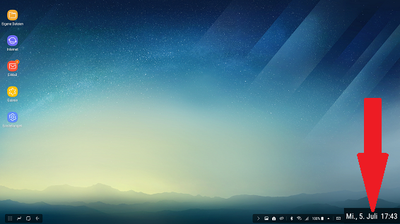 Samsung DEx Station, Symbolleiste einstellen