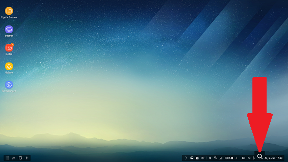 Samsung DEx Station, Symbolleiste einstellen