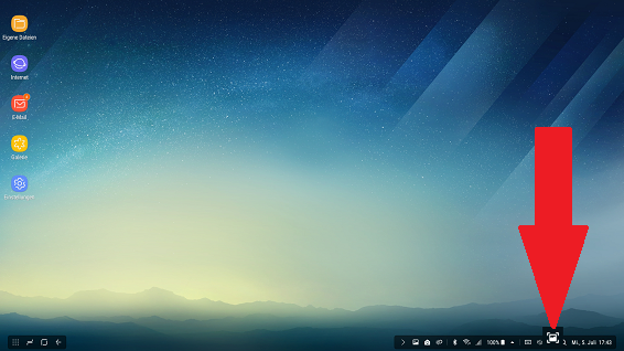 Samsung DEx Station, Symbolleiste einstellen
