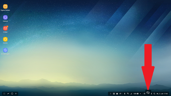 Samsung DEx Station, Symbolleiste einstellen
