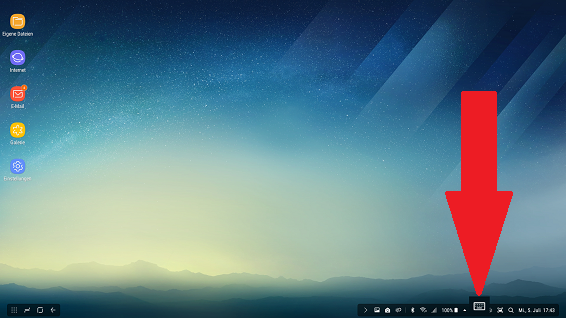Samsung DEx Station, Symbolleiste einstellen
