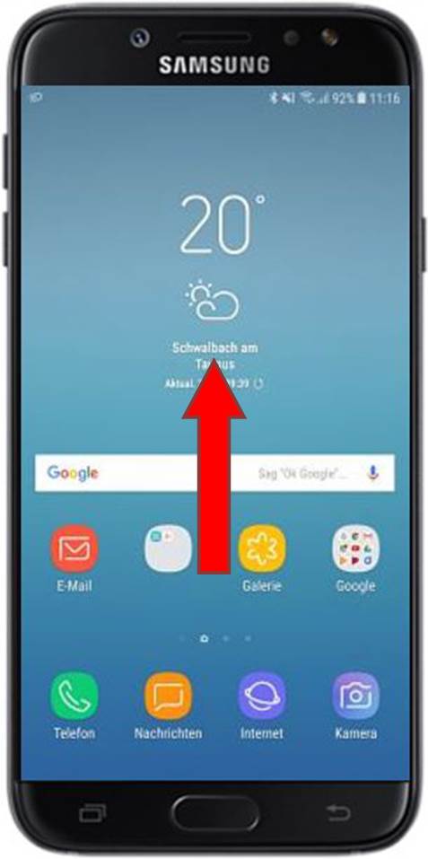 Backup aus Samsung Cloud aufspielen, Startbildschirm