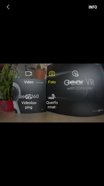 Wie nutze ich die App Samsung Gear 360, um Videos und Fotos aufzunehmen?
