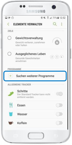 Wie starte ich mit Samsung Health ein komplexes Trainingsprogramm?