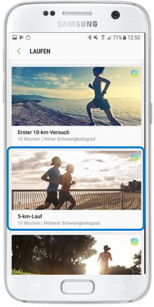 Wie starte ich mit Samsung Health ein komplexes Trainingsprogramm?