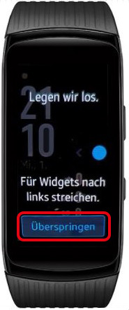 Wie richte ich meine Samsung Gear Fit2 Pro ohne ein Smartphone ein?