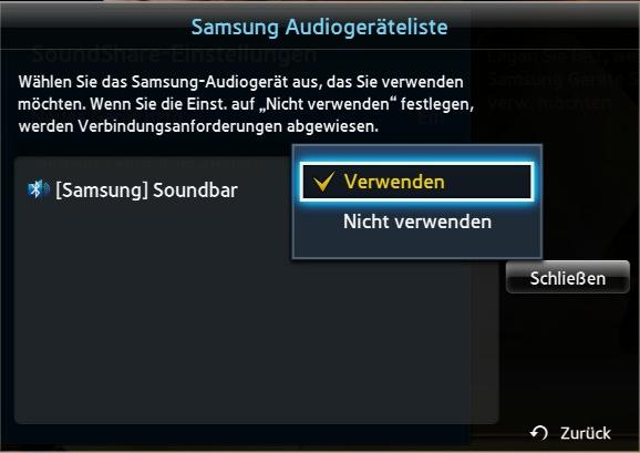 Was kann ich tun, wenn meine Soundbar den Ton nicht über Soundshare wiedergibt? Samsung Österreich