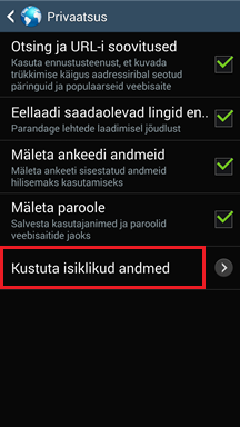 Toksake Kustuta isiklikud andmed