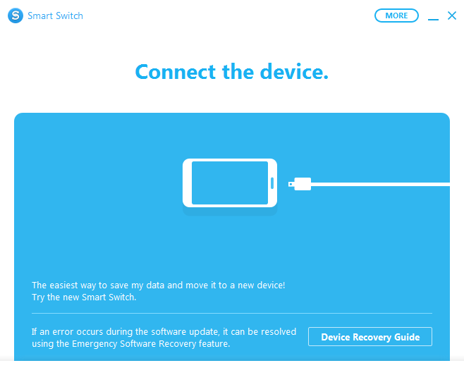 Käivitage Smart Switch ja ühendage oma nutiseade arvutiga USB-kaabli teel