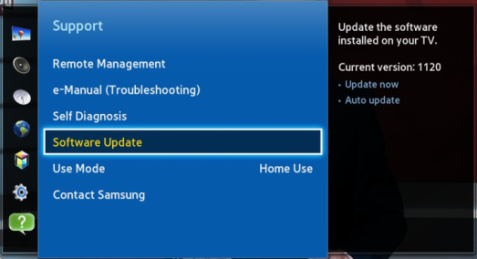 Valige ekraanil Tarkvara uuendamine (Software Update)