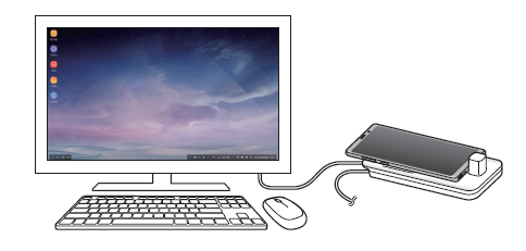 Samsung DeX-i kasutamiseks on tarvis laadijat (TA), HDMI-juhet ja monitori