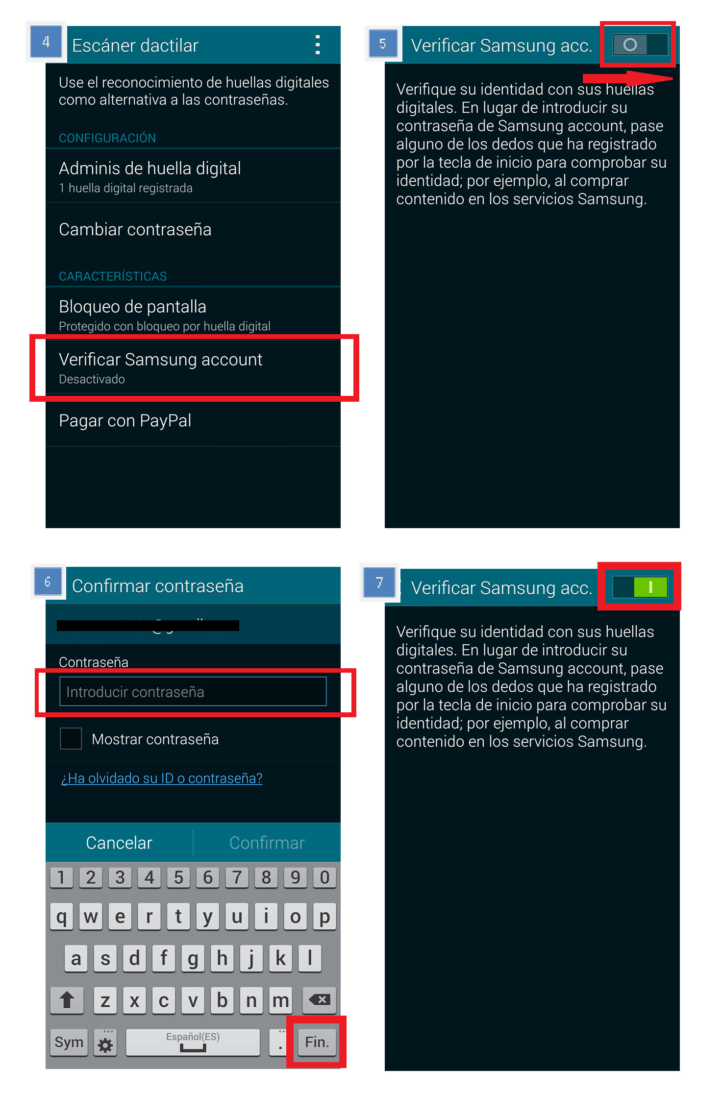 Galaxy S5: ¿Cómo verifico la cuenta Samsung a través de mi huella?