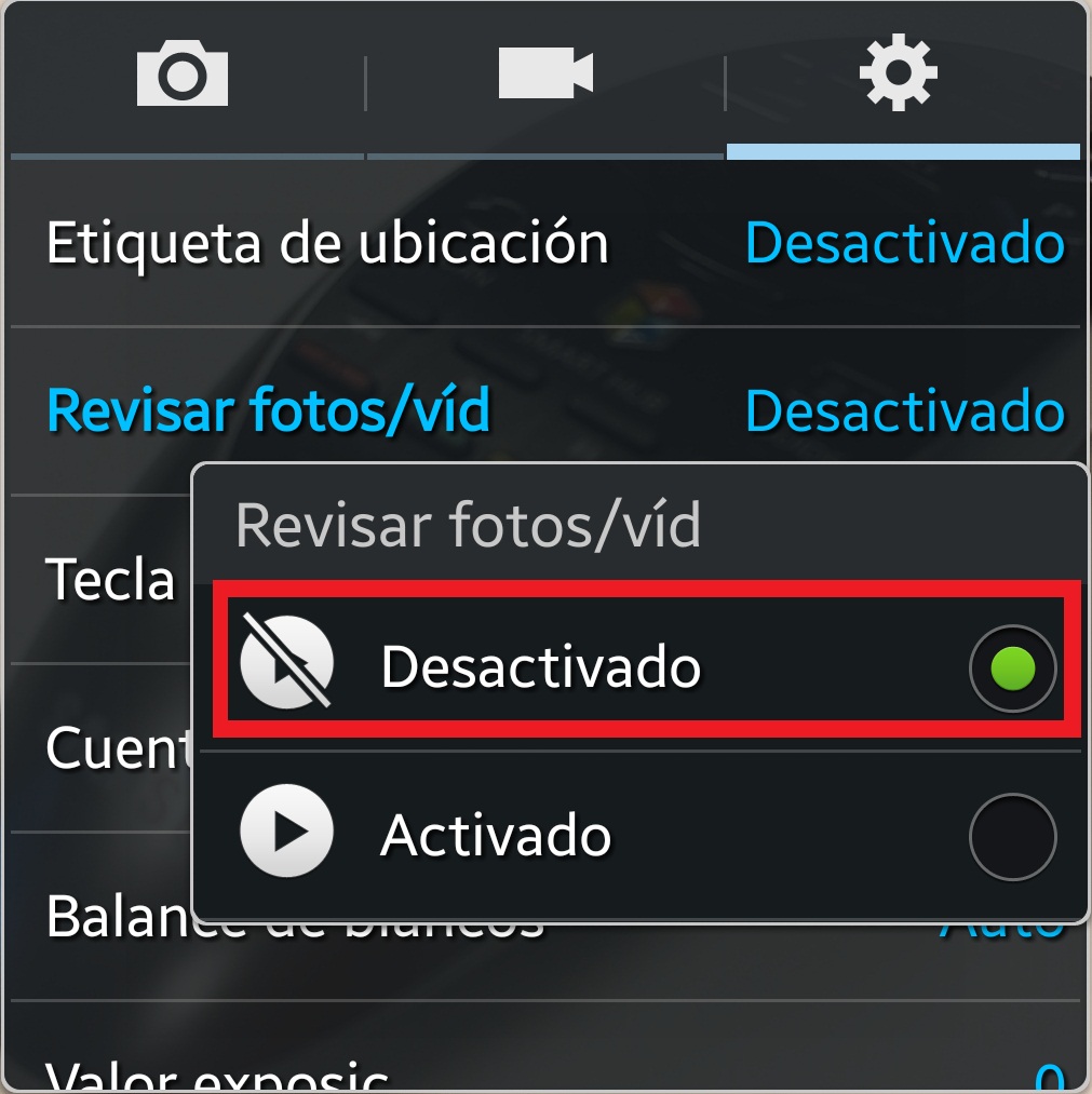 Galaxy S4: Se muestra una vista previa después de tomar la foto