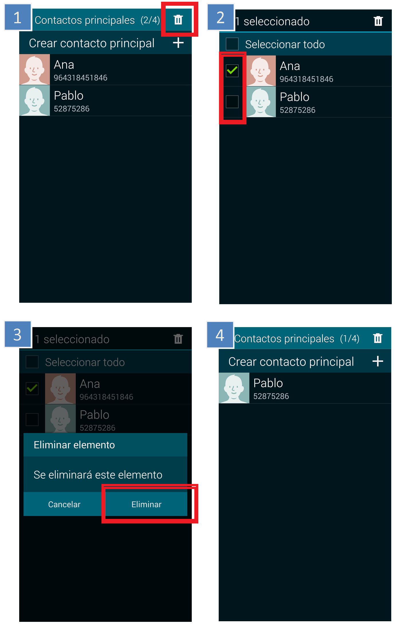 ¿Cómo establecer los contactos principales para casos de emergencia en el Galaxy S5?
